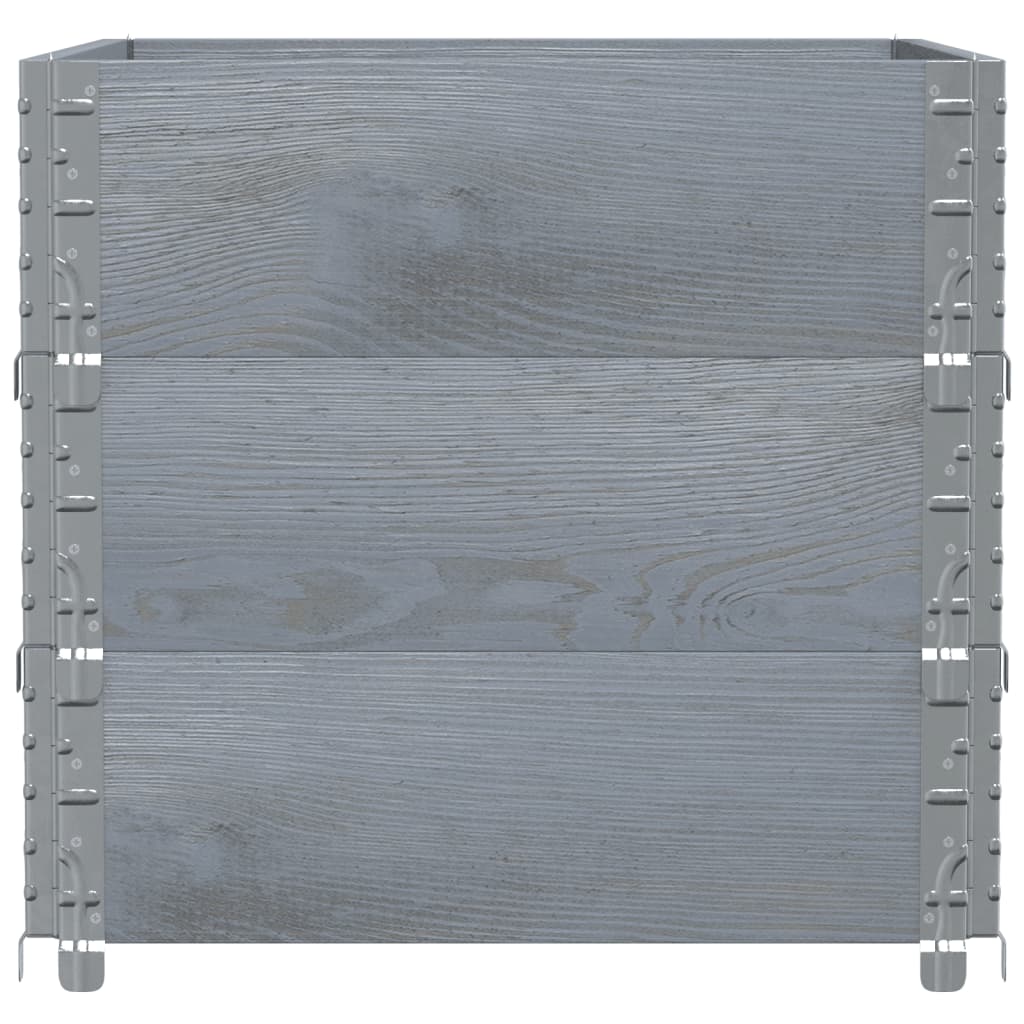 Colares p/ paletes 3 pcs 80x60 cm madeira de pinho maciça cinza