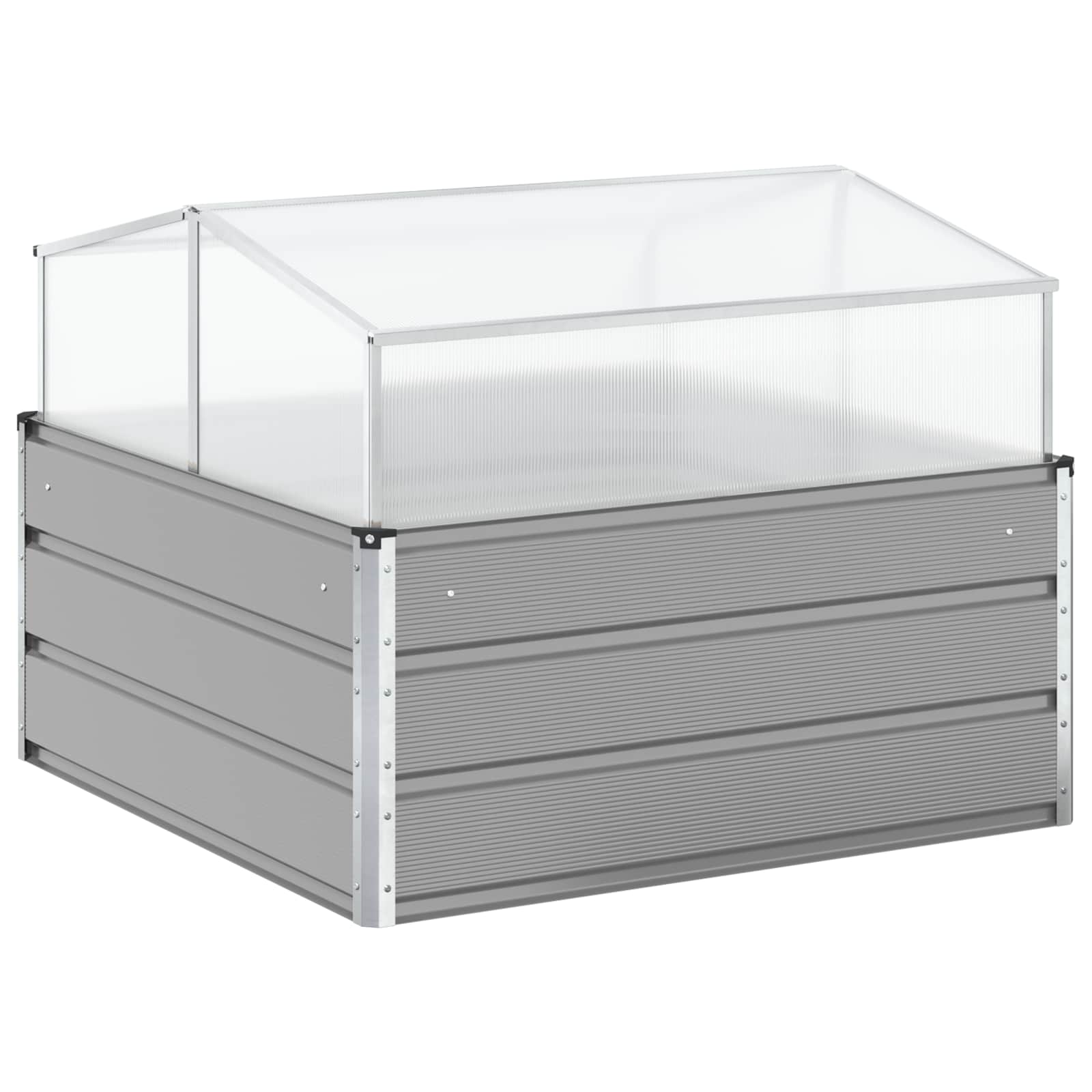 Floreira cinzento-claro 100 x 100 x 77 cm aço galvanizado