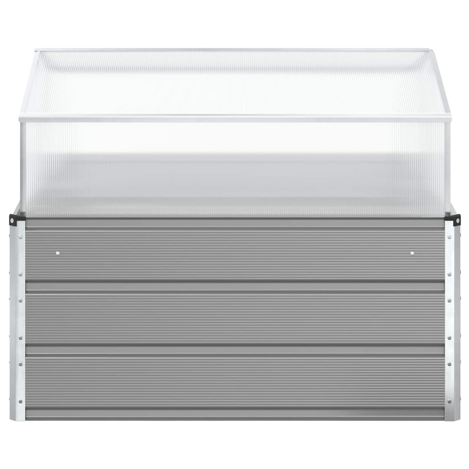 Floreira cinzento-claro 100 x 100 x 77 cm aço galvanizado