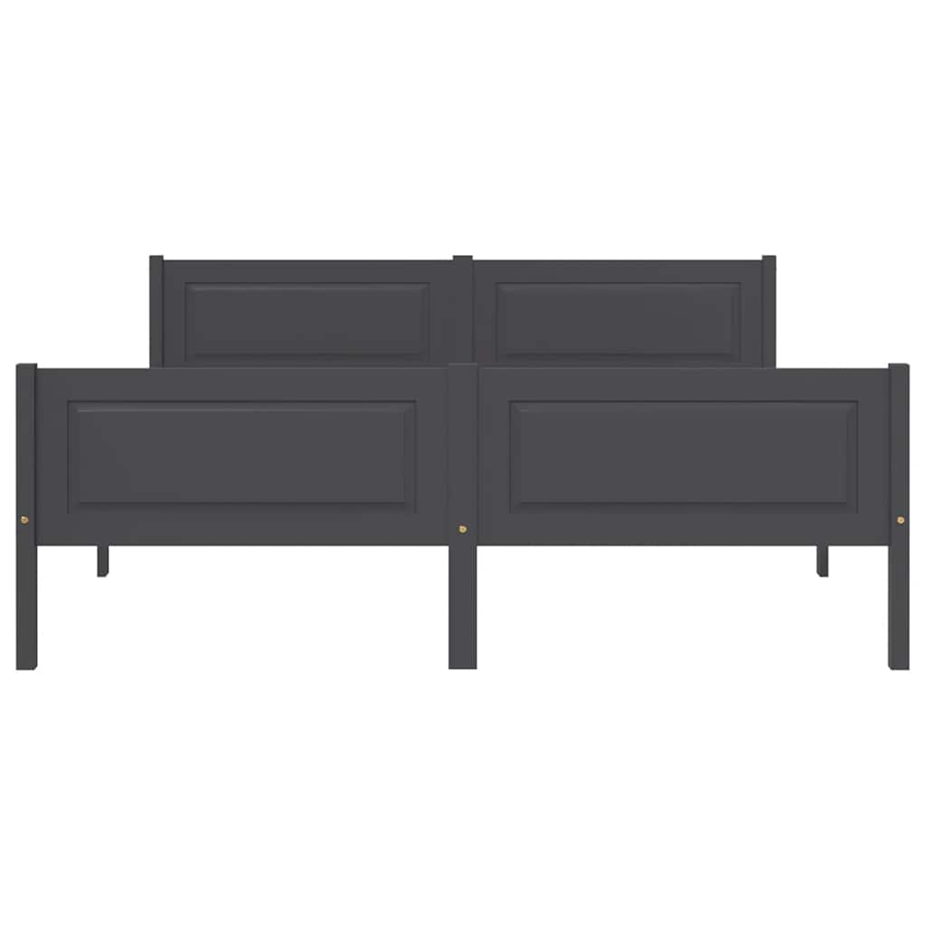 Estrutura de cama em pinho maciço 140x200 cm cinzento