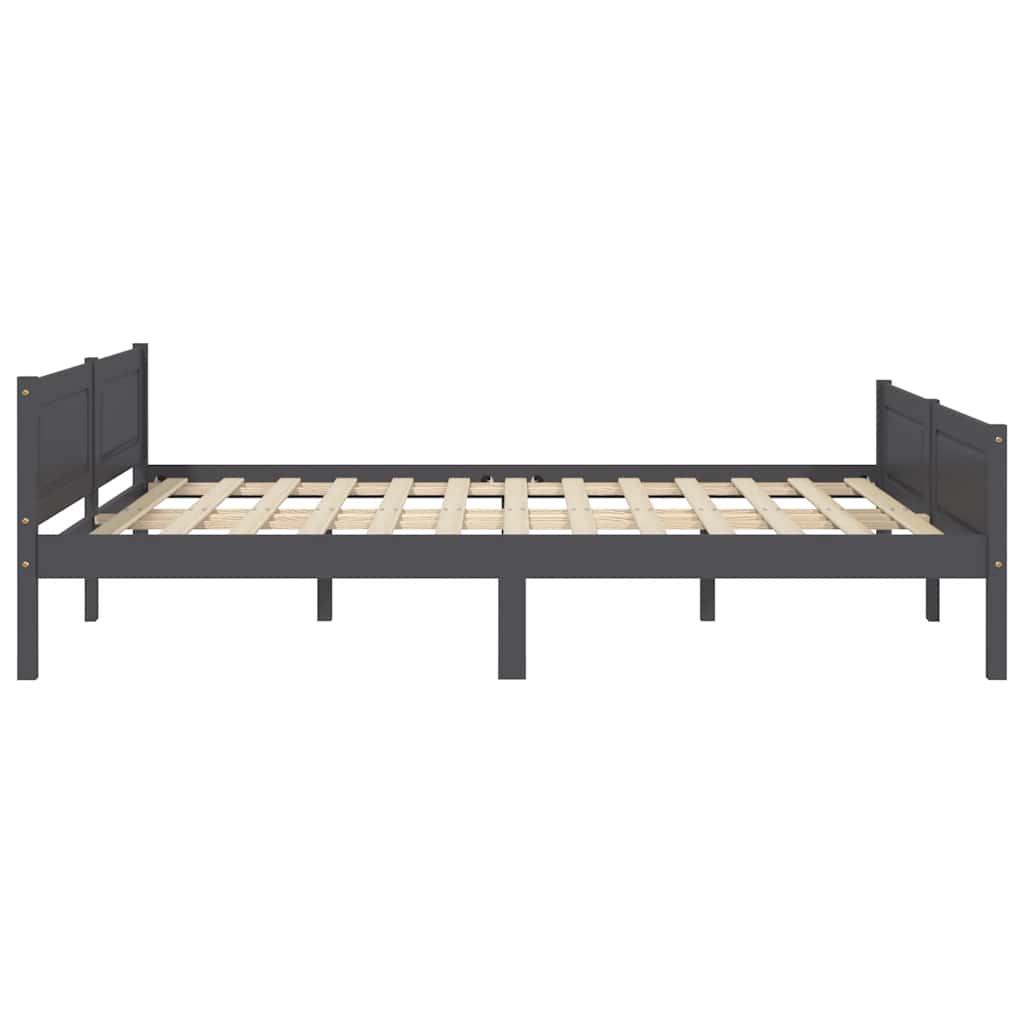 Estrutura de cama em pinho maciço 140x200 cm cinzento