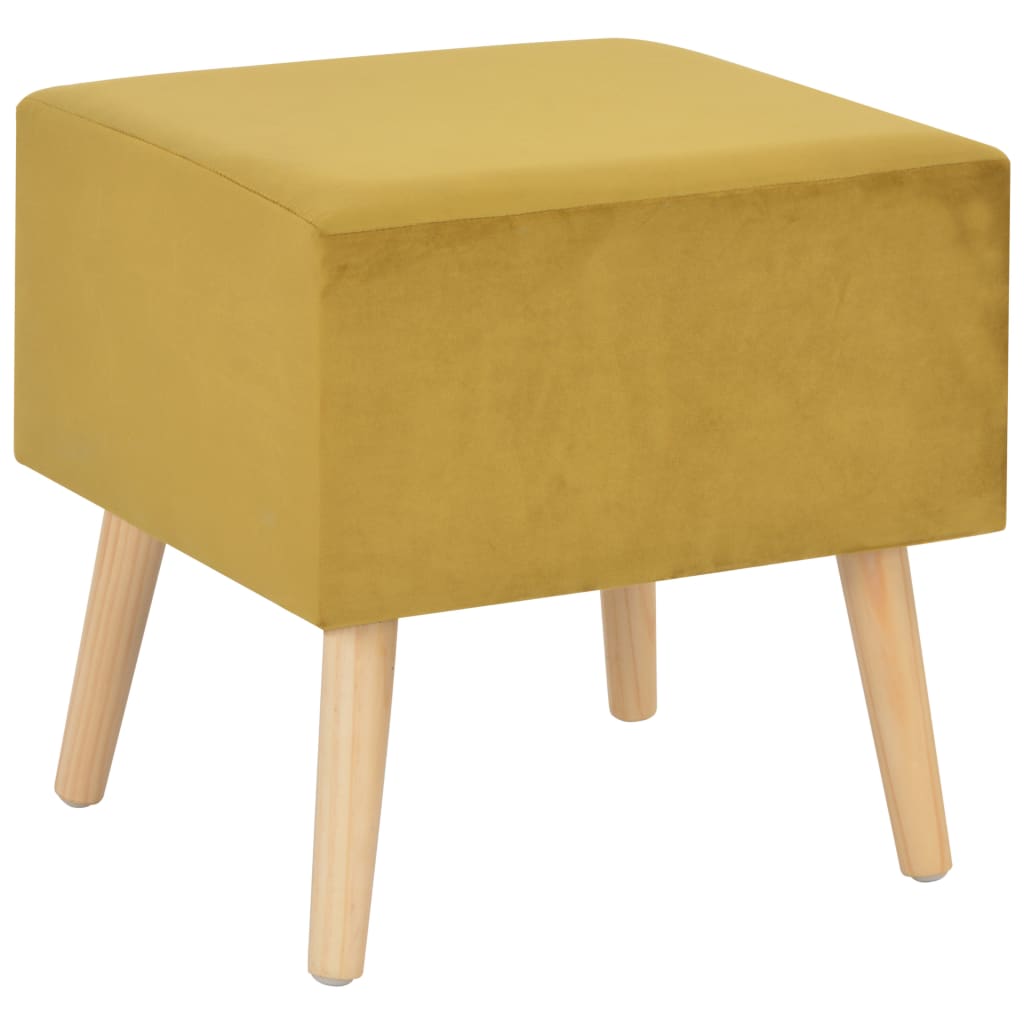 Mesa-de-cabeceira 40x35x40 cm veludo mostarda