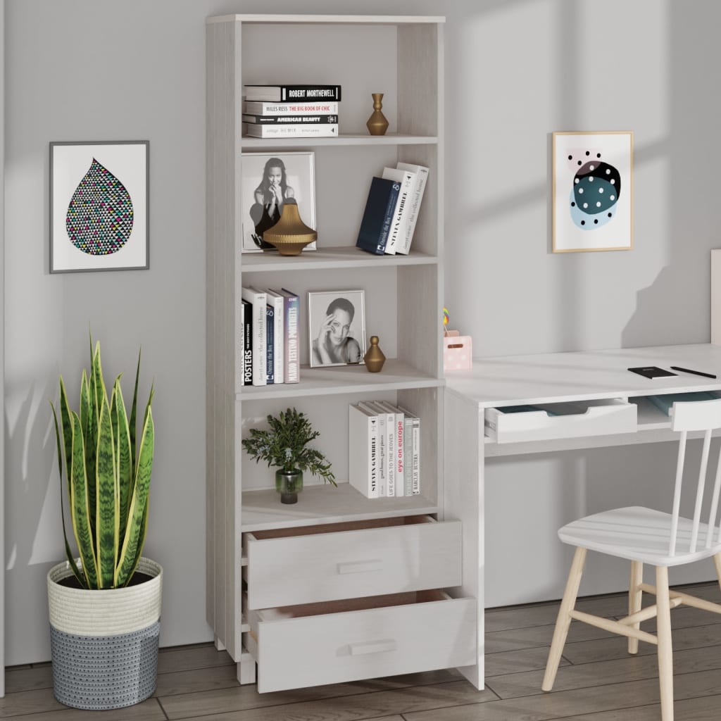 Aparador alto hamar 60x35x180 cm pinho maciço branco