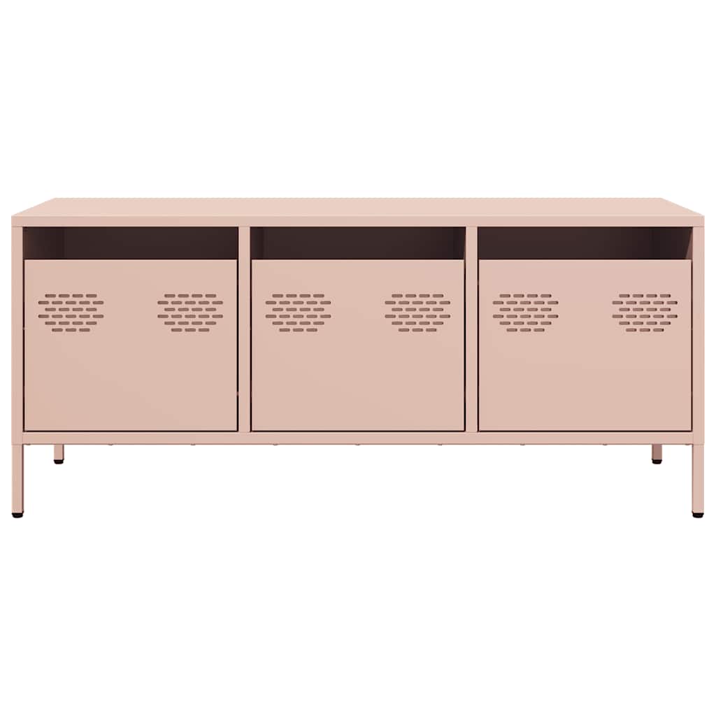 Móvel de TV 101,5x39x43,5 cm aço laminado a frio rosa