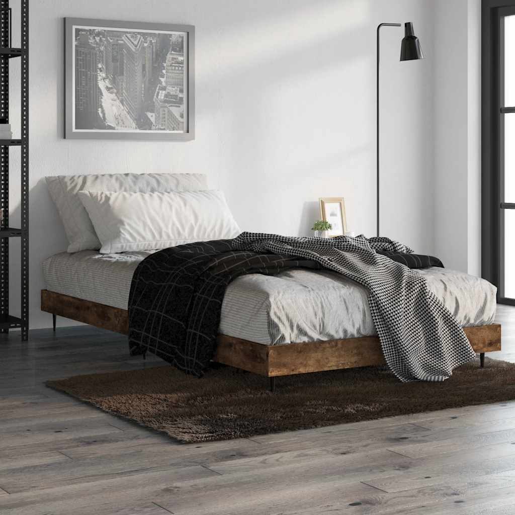 Estrutura cama s/ colchão derivados de madeira carvalho fumado