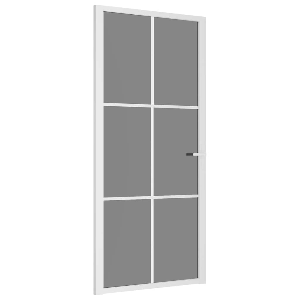 Porta de interior 93x201,5 cm vidro esg e alumínio branco