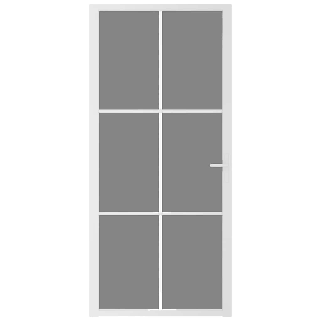 Porta de interior 93x201,5 cm vidro esg e alumínio branco