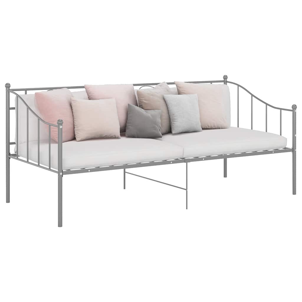 Sofá-cama 90x200 cm metal cinzento