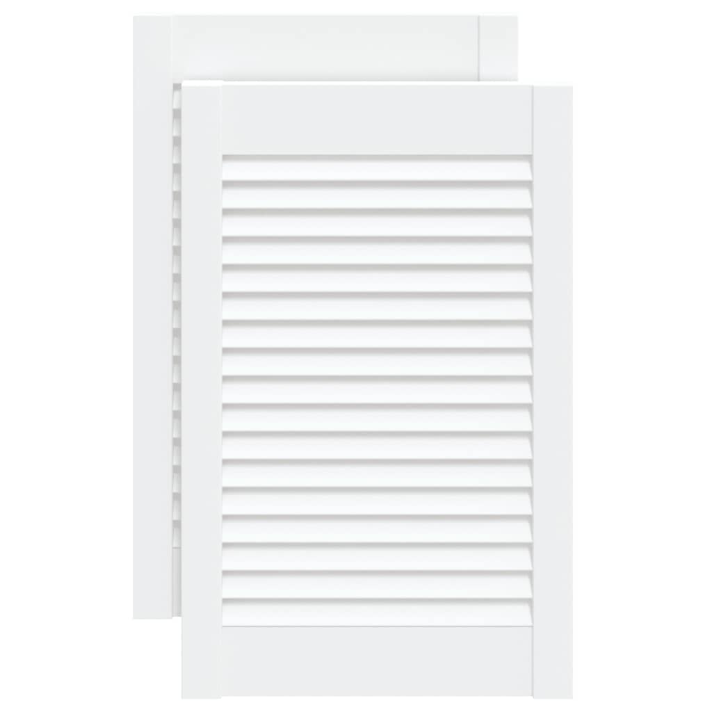 Portas de armário 2 pcs design de persiana pinho maciço branco