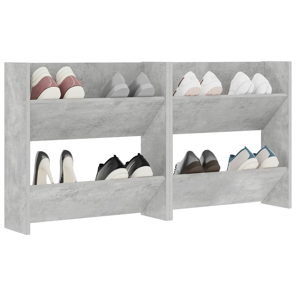 Sapateiras de parede 2 pcs 60x18x60 cm contrapl. cinza cimento