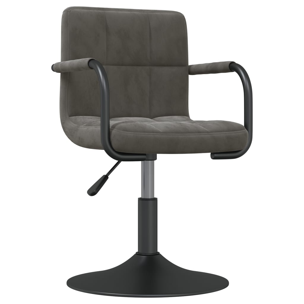 Cadeiras de jantar giratórias 6 pcs veludo cinzento-escuro