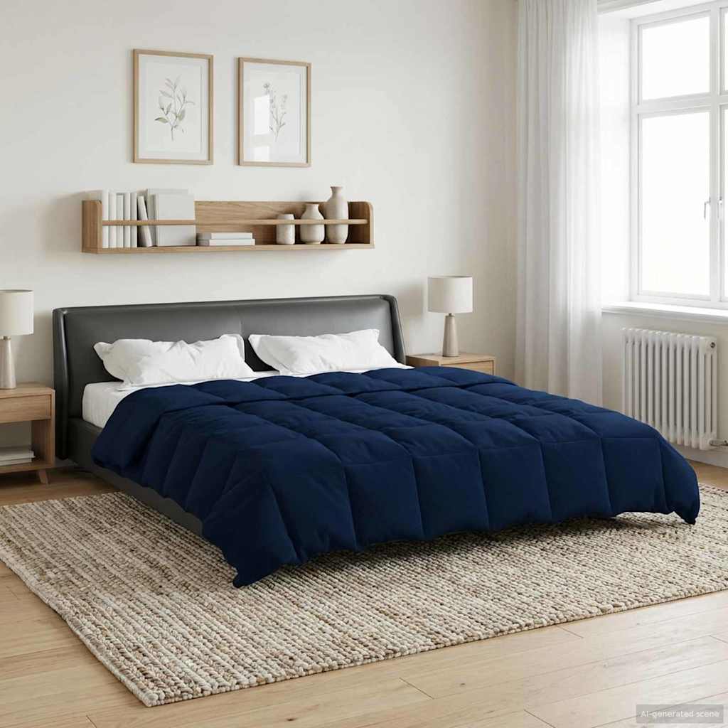 Duvet de ano inteiro azul escuro 200 x 240 cm microfibra