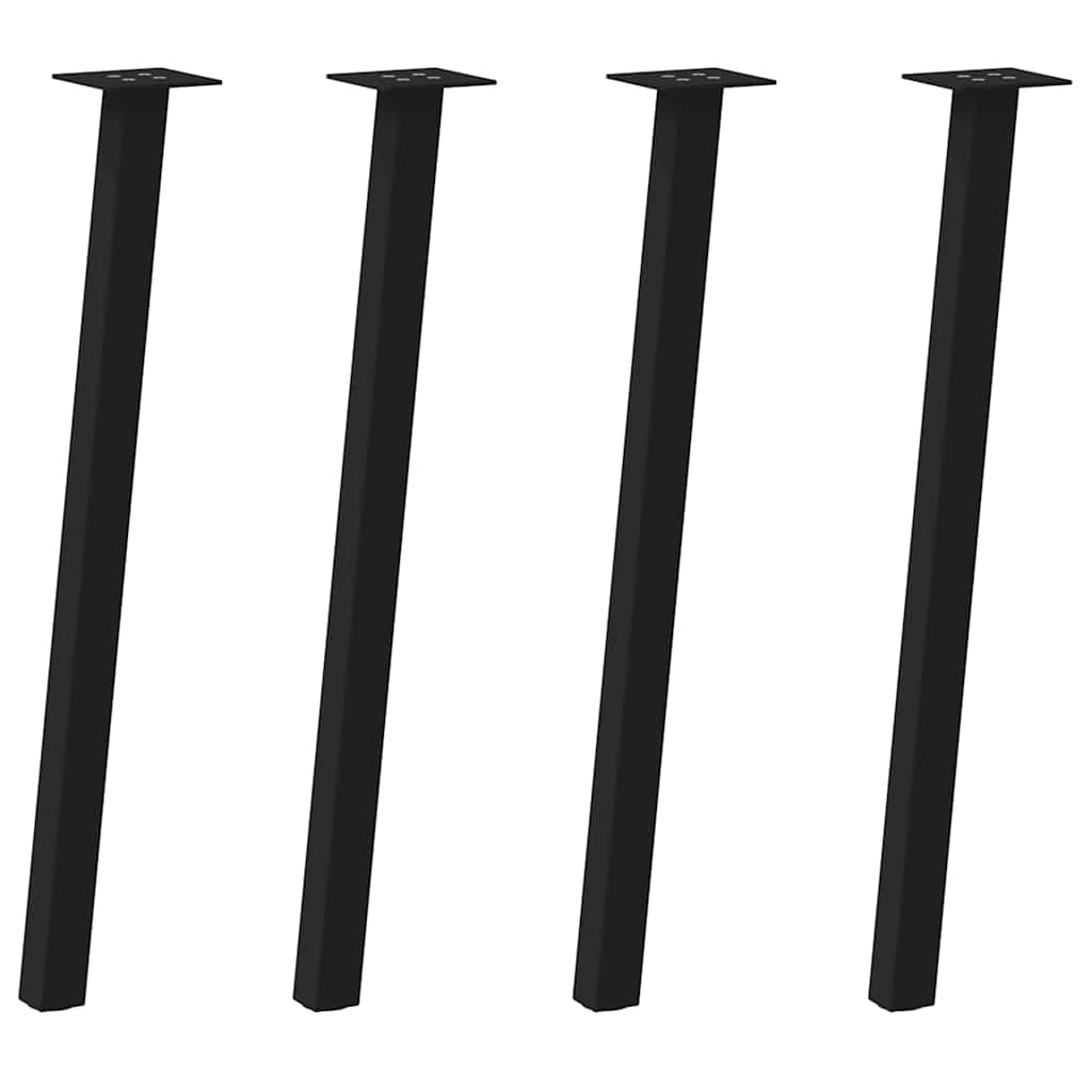 Pés de mesa de console 4 peças, preto, 72 cm, aço