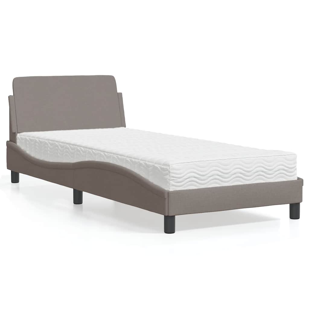 Cama com colchão dover 80x200 cm tecido castanho-acinzentado