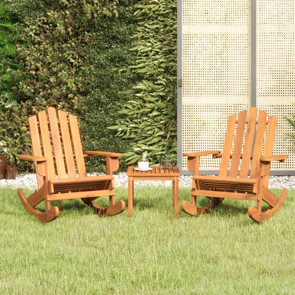 3 Pcs conjunto lounge de jardim adirondack acácia maciça