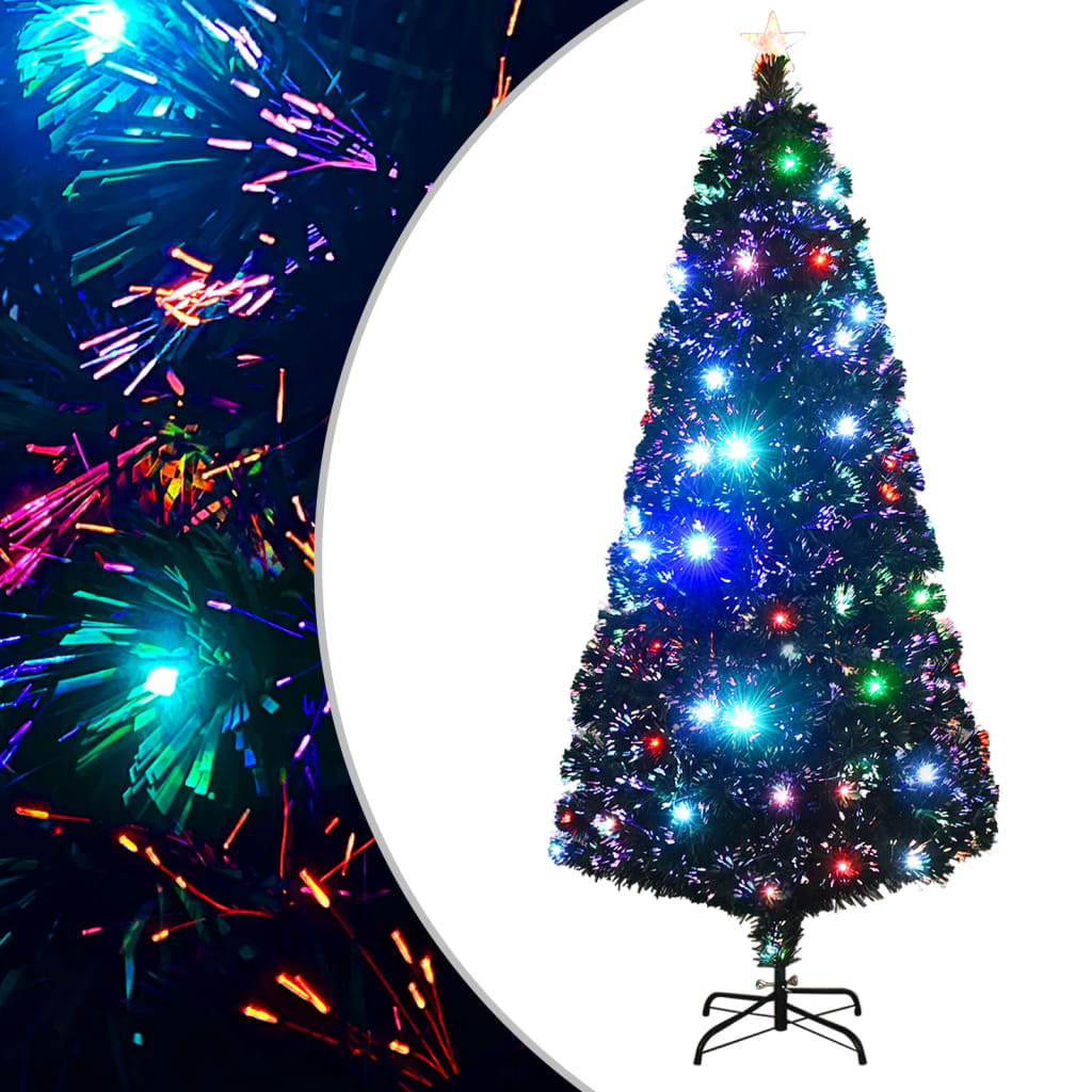 Árvore de natal pré-iluminada c/ suporte e LED 180 cm fibra ótica