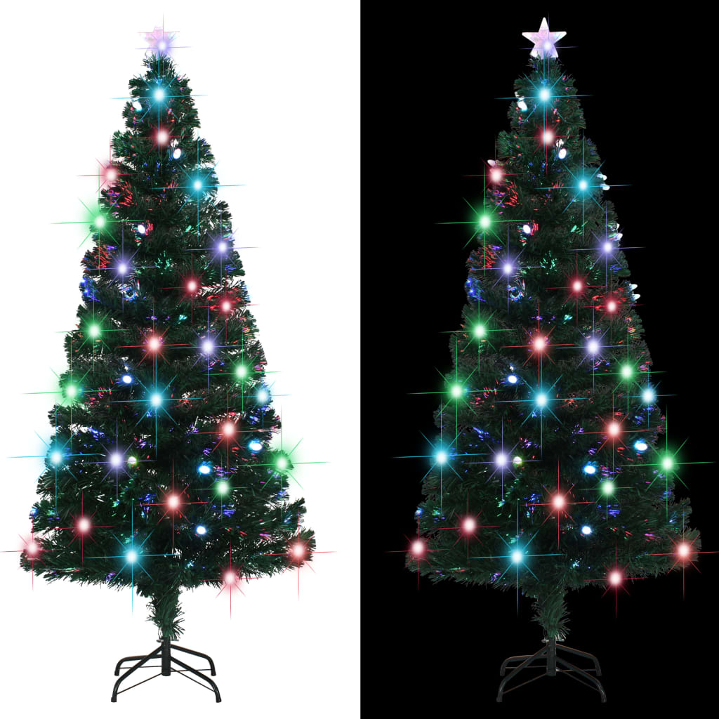 Árvore de natal pré-iluminada c/ suporte e LED 180 cm fibra ótica