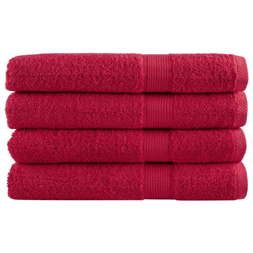 Toalhas premium solund 4 pcs 100x200 cm 600 gsm vermelho