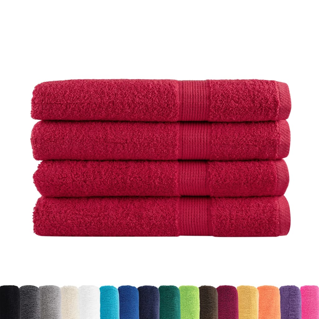 Toalhas premium solund 4 pcs 100x200 cm 600 gsm vermelho