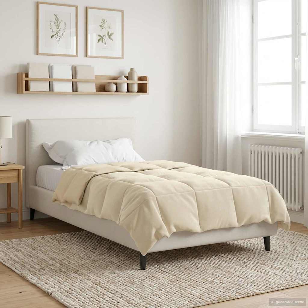 Duvet de ano inteiro colchonete creme 135 x 220 cm microfibra