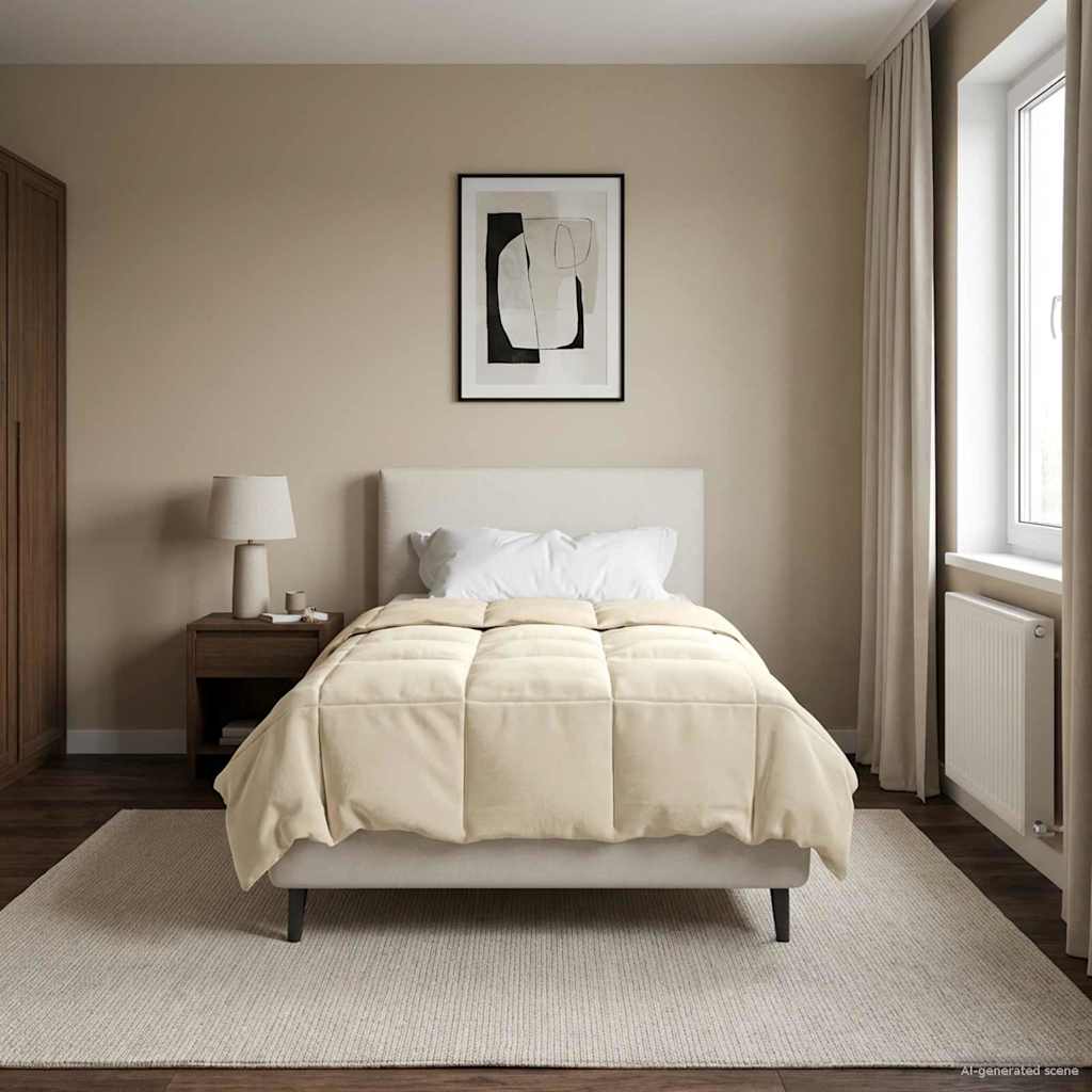 Duvet de ano inteiro colchonete creme 135 x 220 cm microfibra