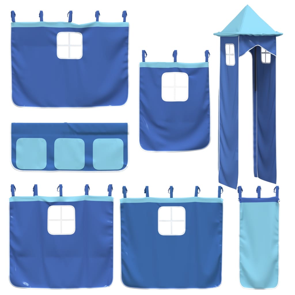 Cortinas para cama elevada com torre poliéster azul