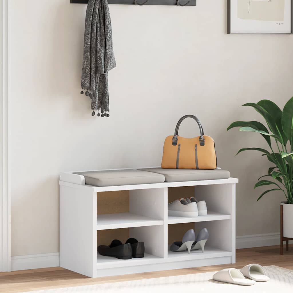 Banco de entrada sandnes branco 87x40x50 cm pinho maciço