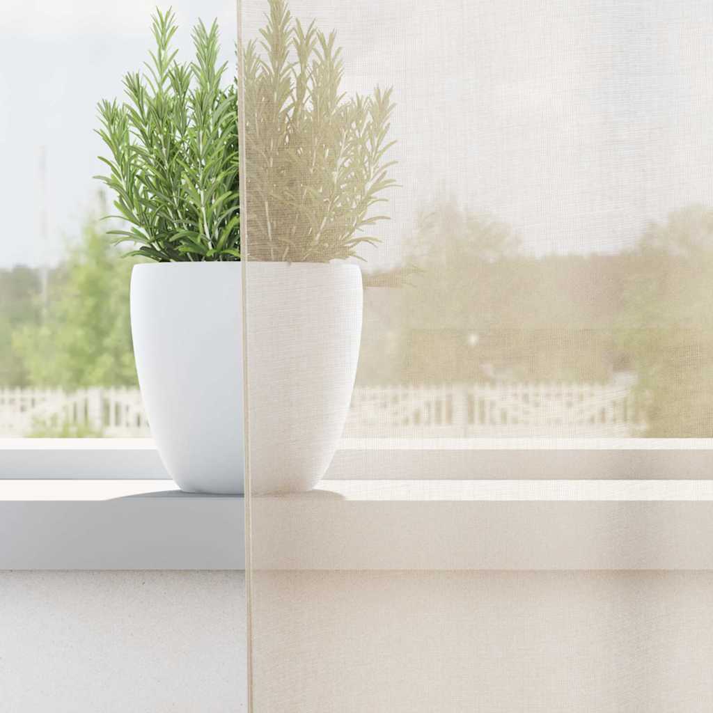 Cortinas de voile com aba 2 pcs creme