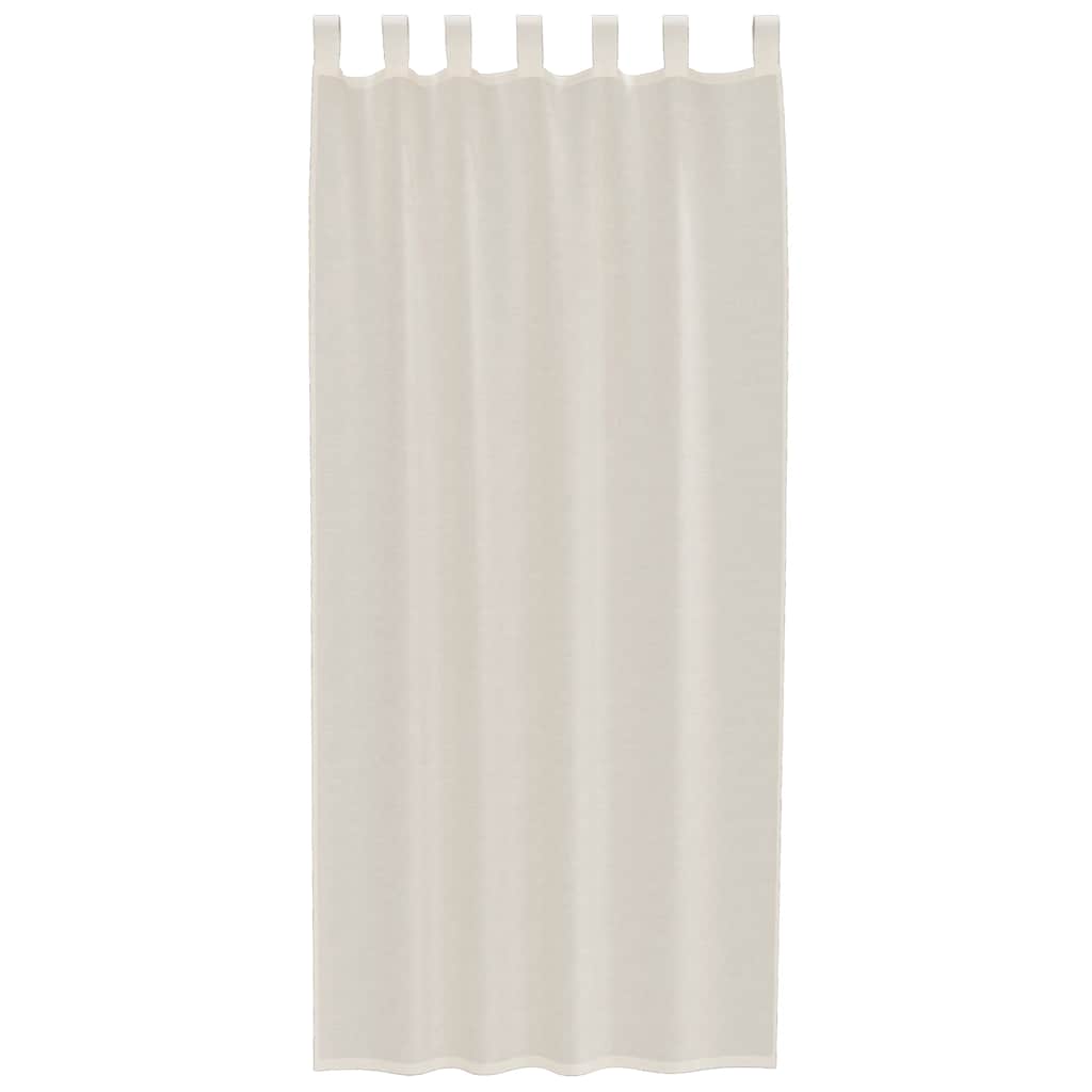 Cortinas de voile com aba 2 pcs creme