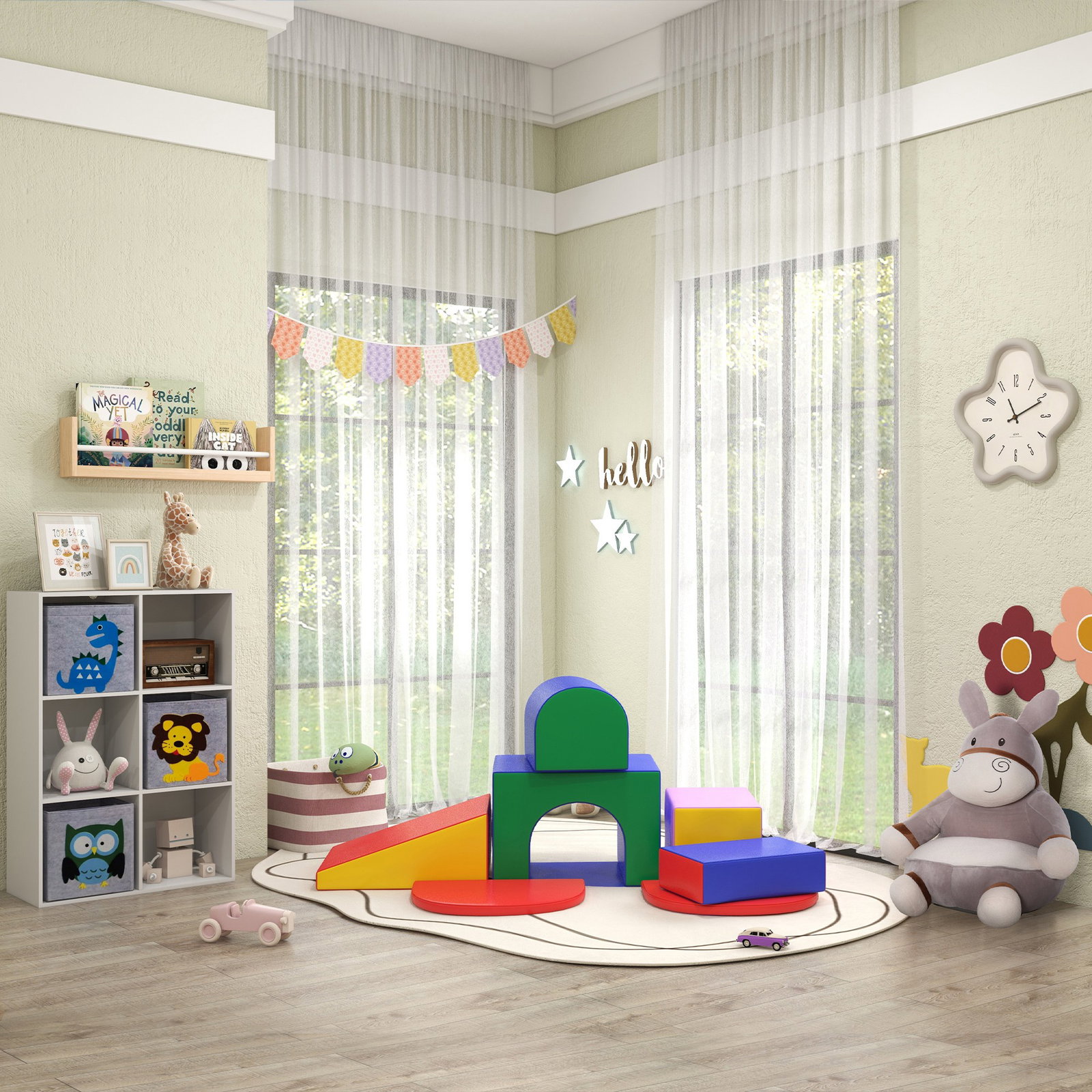 Conjunto de 7 blocos de psicomotricidade para crianças blocos de constução brinquedo para aprendizagem multicor
