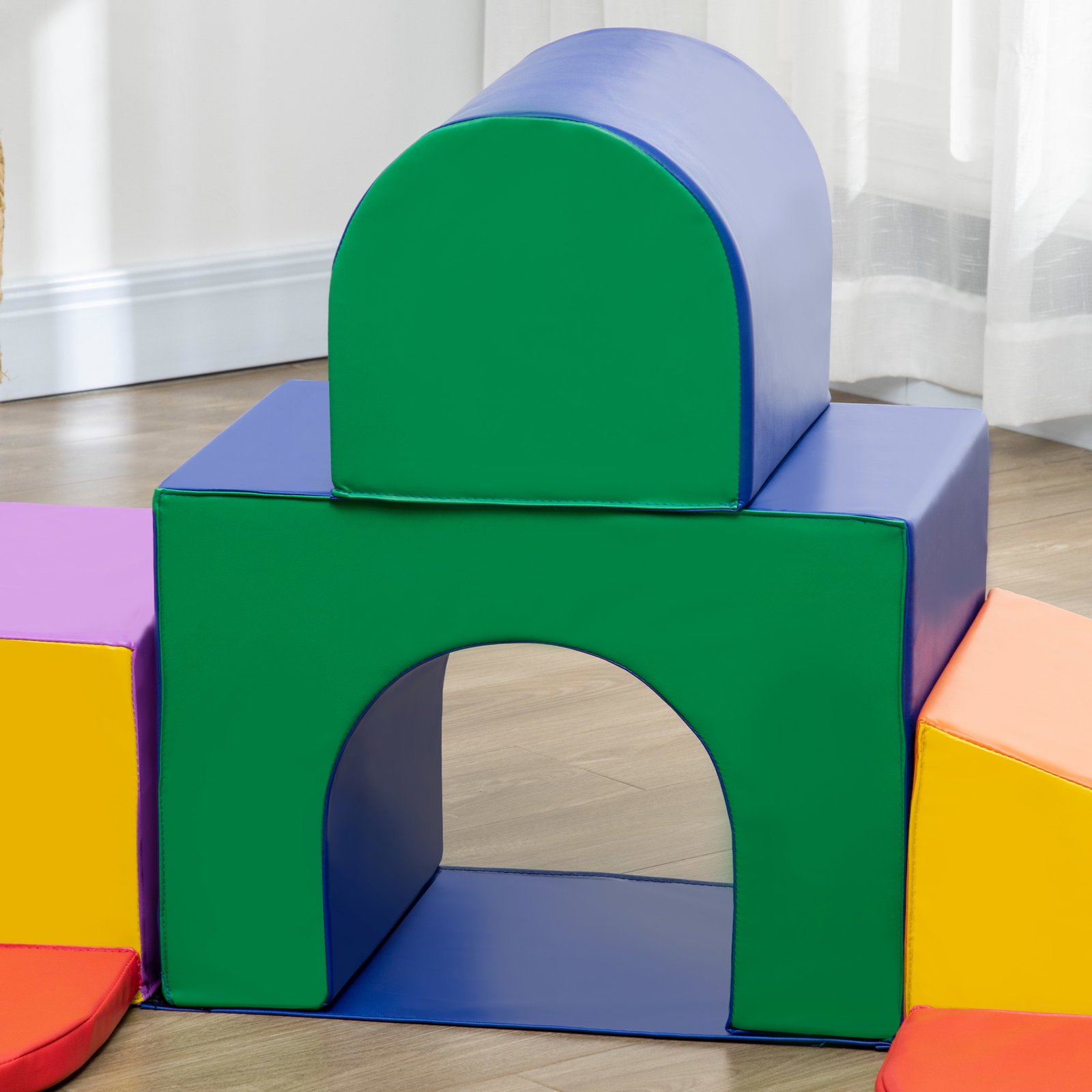Conjunto de 7 blocos de psicomotricidade para crianças blocos de constução brinquedo para aprendizagem multicor