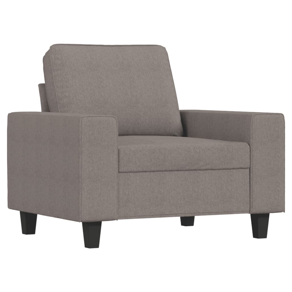 3 Pcs conjunto de sofás tecido cinzento-acastanhado