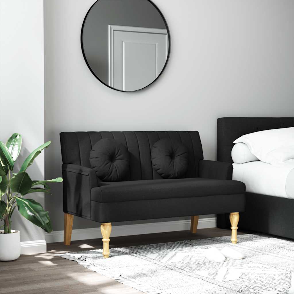 Banco c/ almofadões 113x64,5x75,5 cm tecido preto