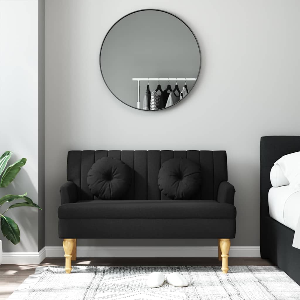 Banco c/ almofadões 113x64,5x75,5 cm tecido preto