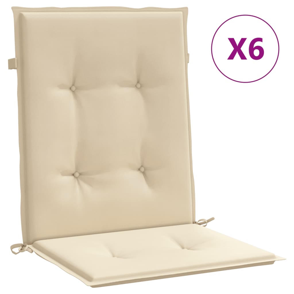 Almofadões lombares p/ cadeiras de jardim 6pcs oxford bege