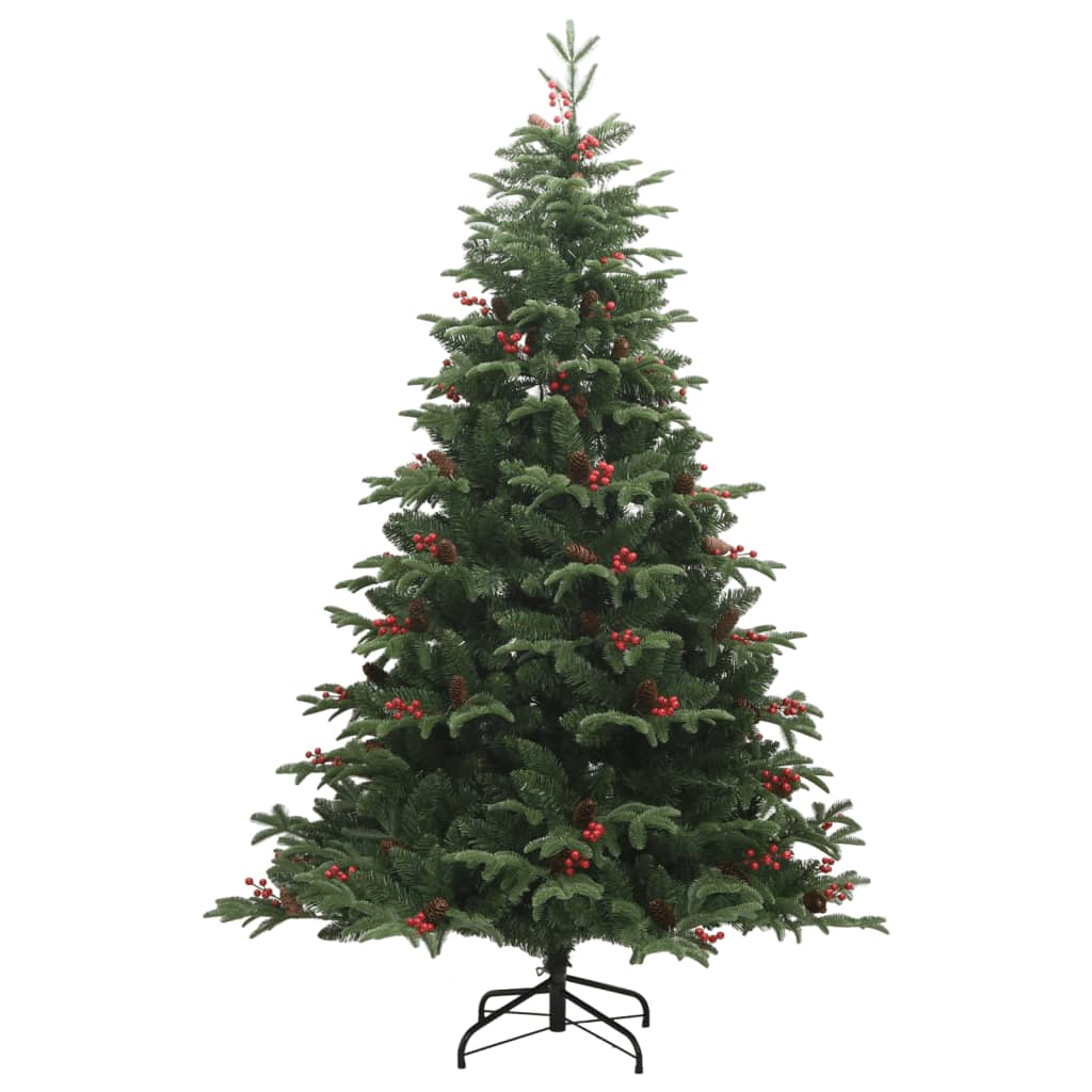 Árvore de natal artificial articulada c/ pinhas e bagas 240 cm