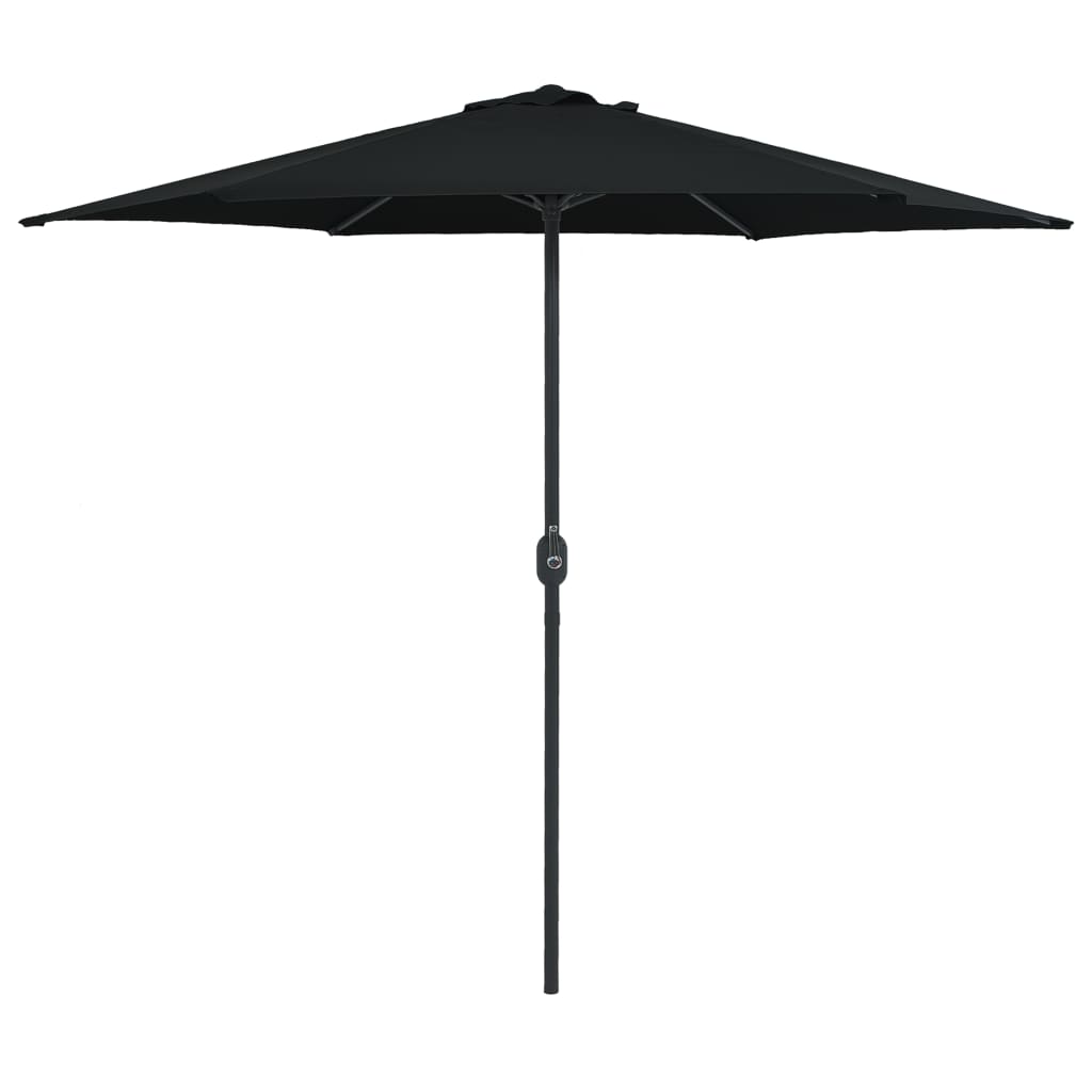 Guarda-sol de jardim c/ poste de alumínio 270x246 cm preto