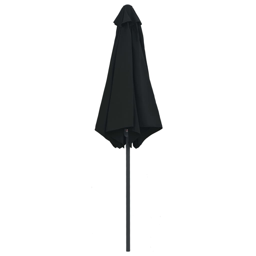 Guarda-sol de jardim c/ poste de alumínio 270x246 cm preto