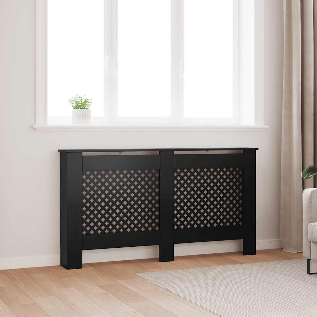 Cobertura de radiador 152x19x81,5 cm MDF preto