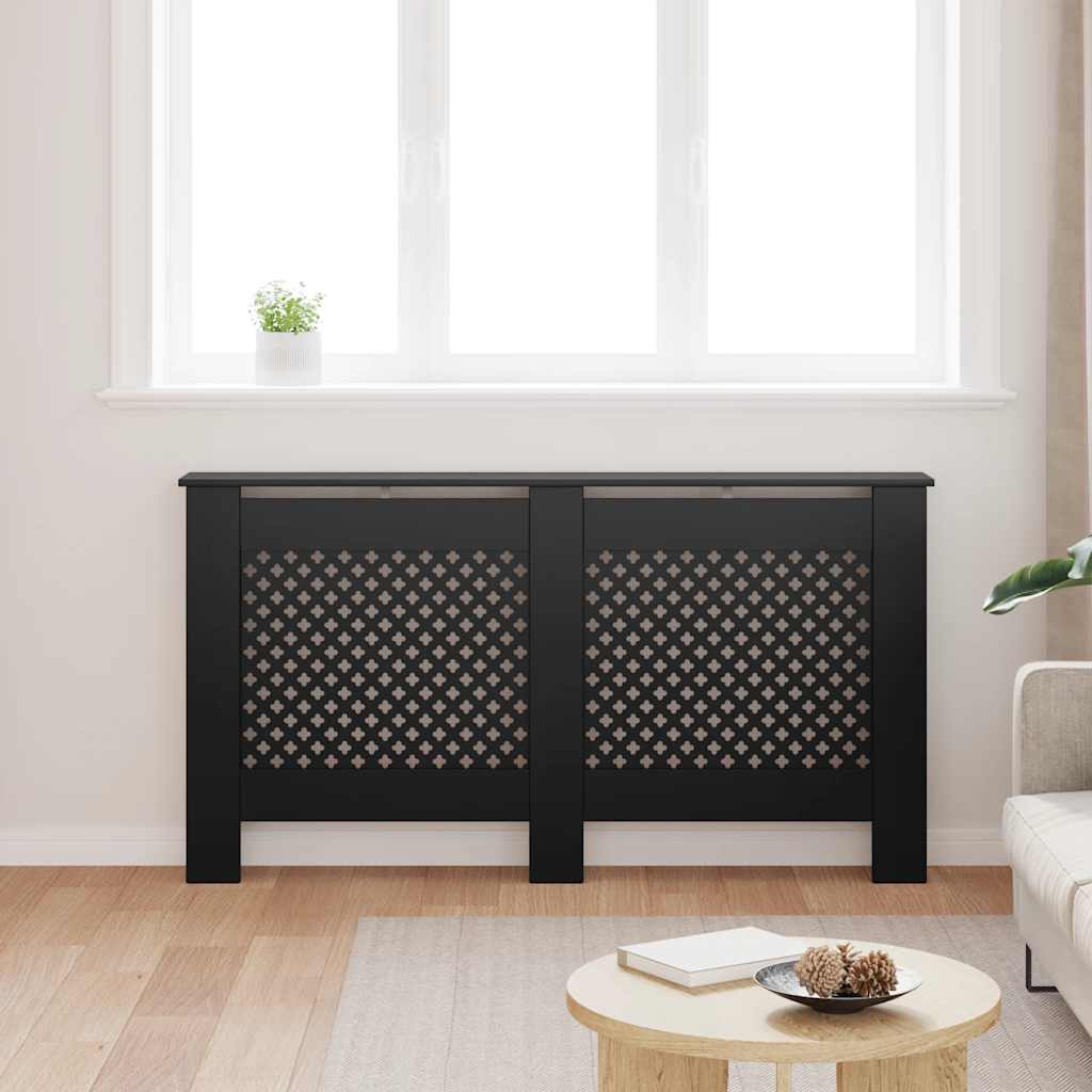 Cobertura de radiador 152x19x81,5 cm MDF preto