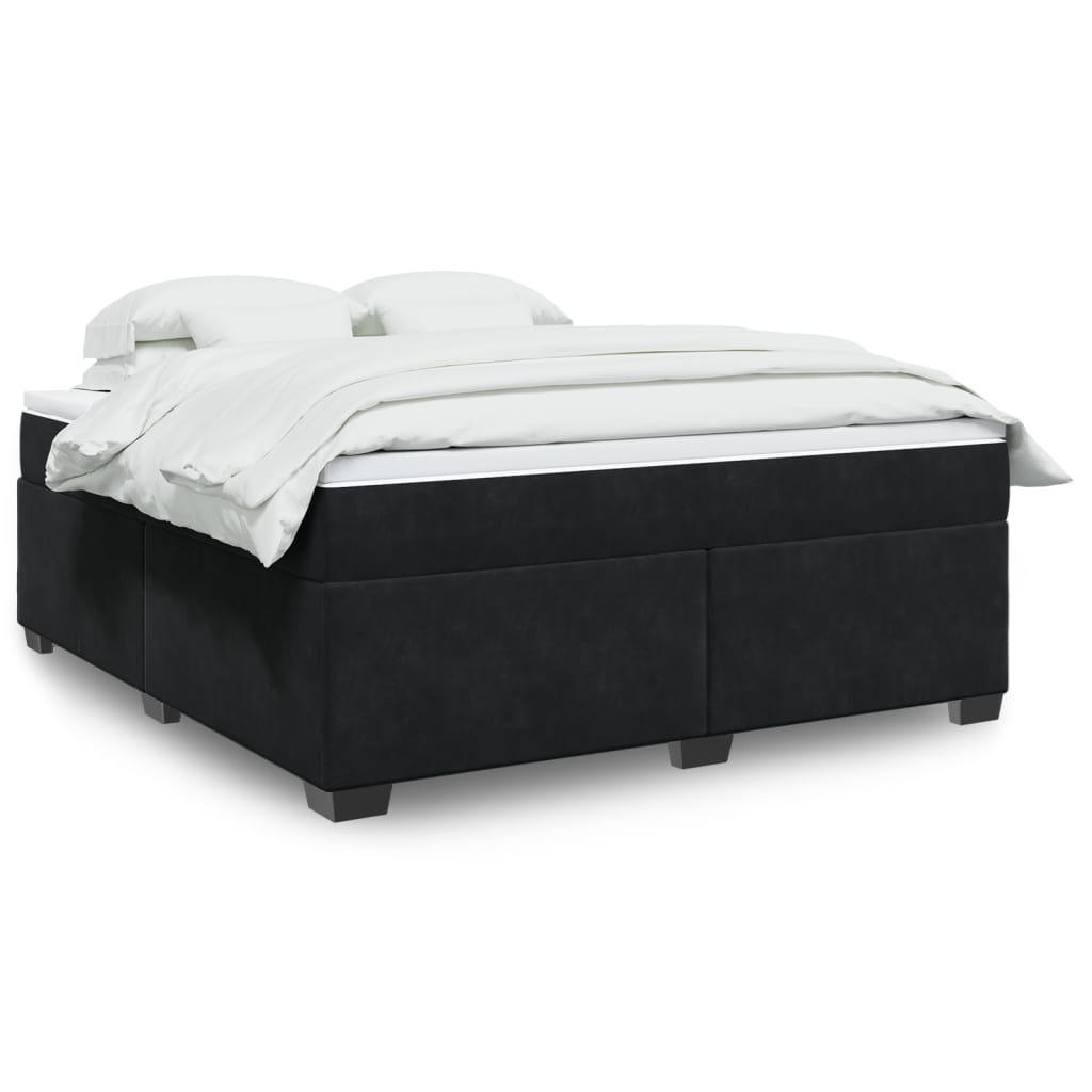 Cama com molas/colchão 180x200 cm veludo preto