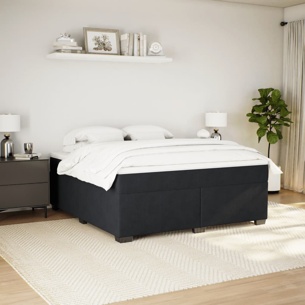 Cama com molas/colchão 180x200 cm veludo preto