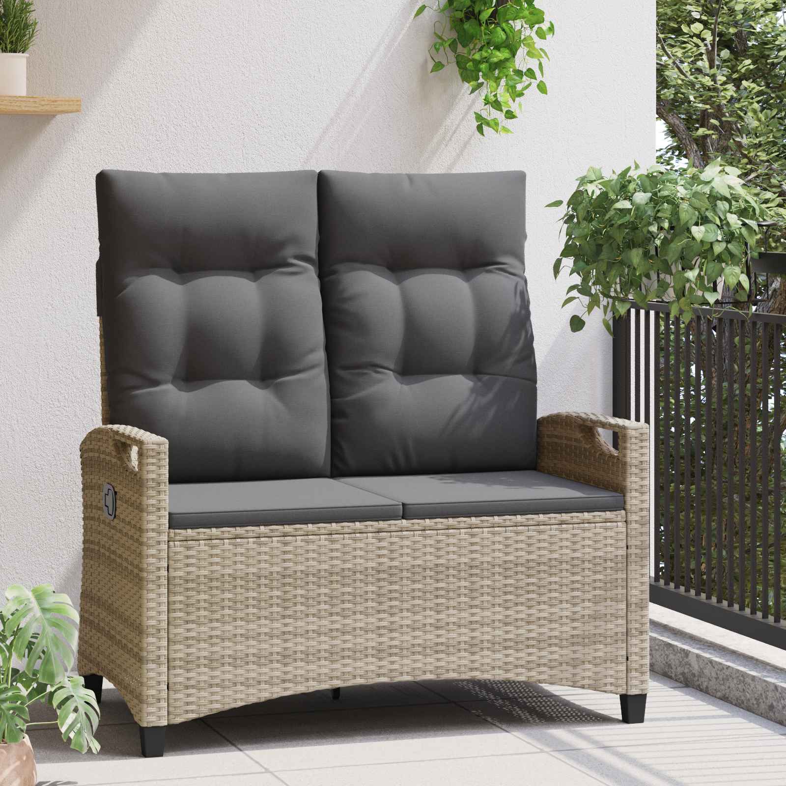 Banco de jardim com travesseiro 105 x 60 x 112 cm aço