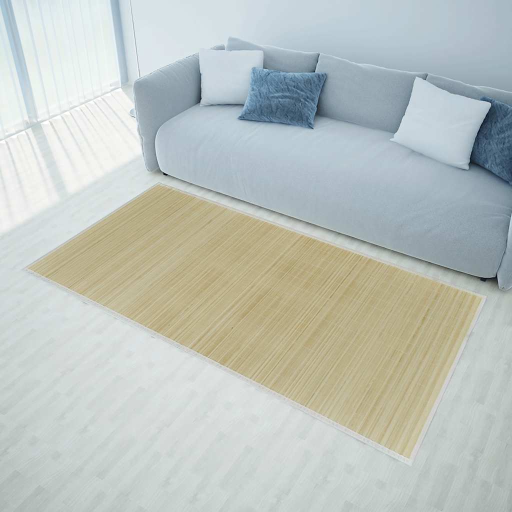 Tapete retangular bambu 120 x 180 cm natural