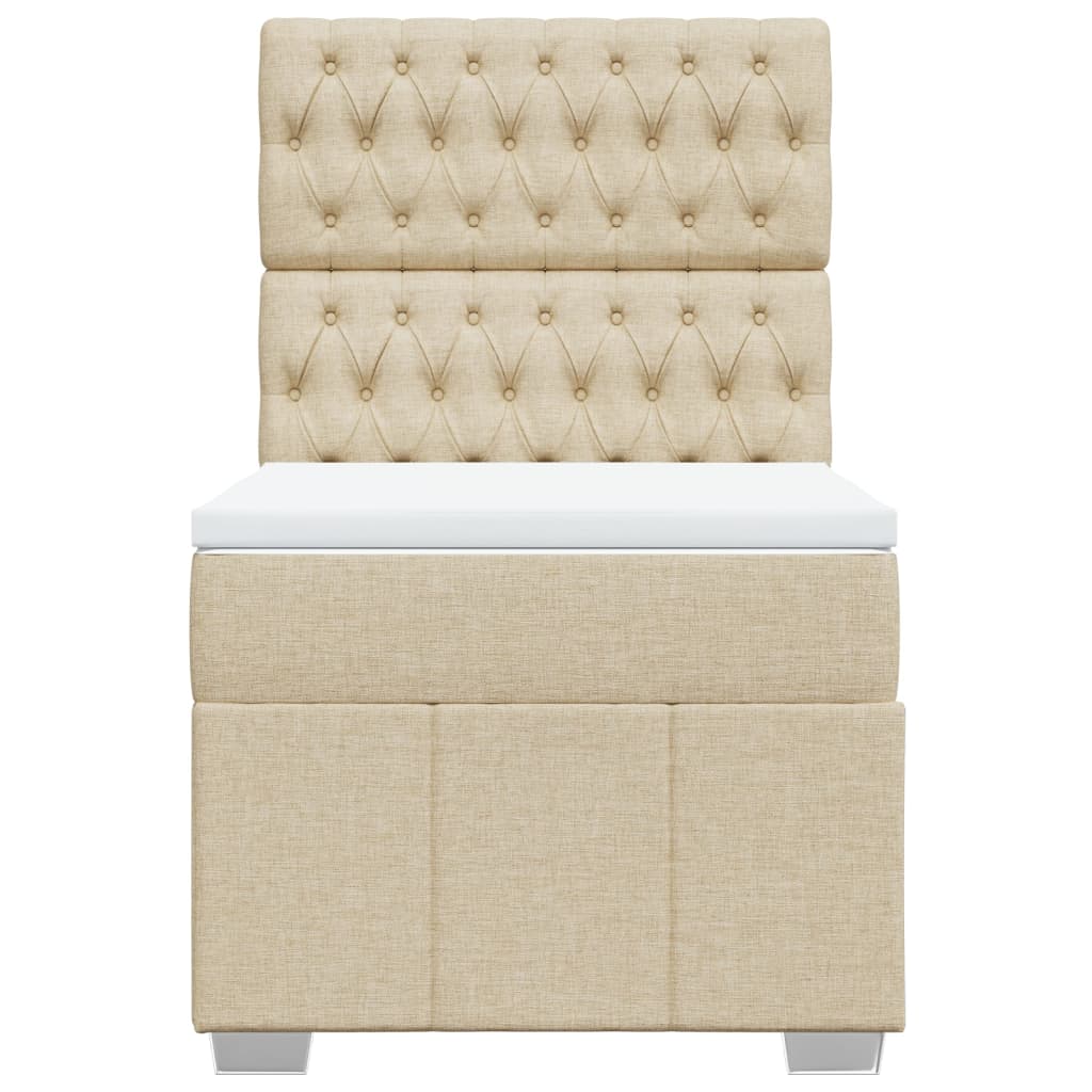 Cama com molas/colchão 90x200 cm tecido cor crème