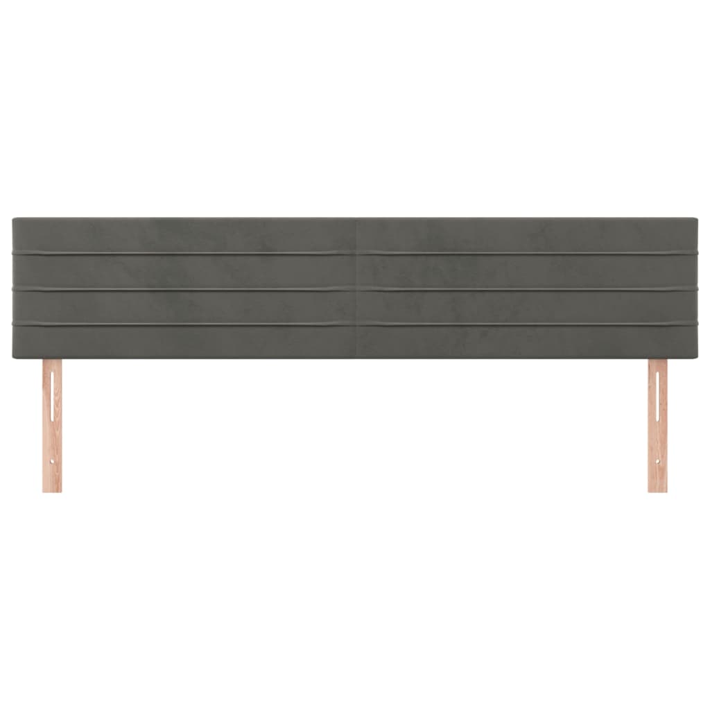 Cabeceiras cinzento-escuro 160x5x78/88 cm veludo