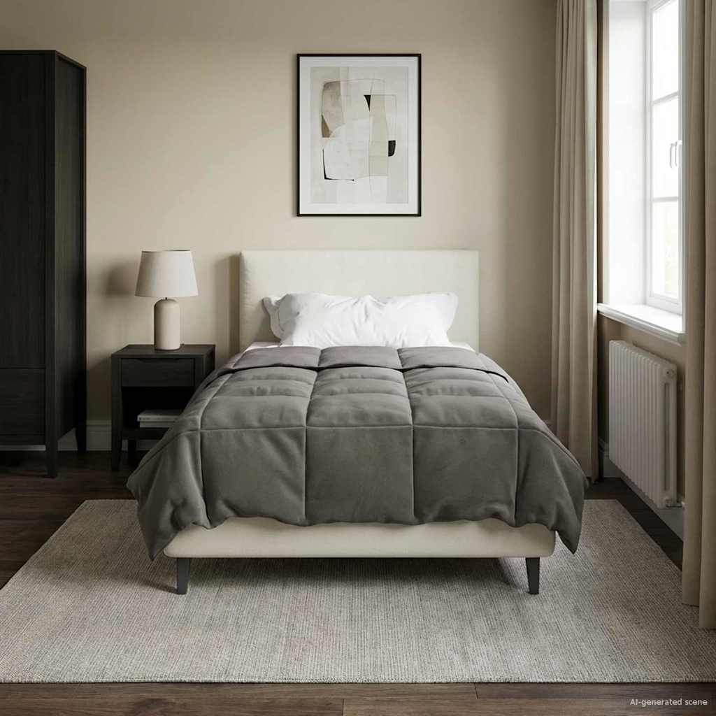 Duvet de ano inteiro cinzento-claro 155 x 220 cm microfibra