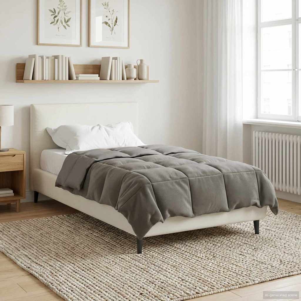 Duvet de ano inteiro cinzento-claro 155 x 220 cm microfibra
