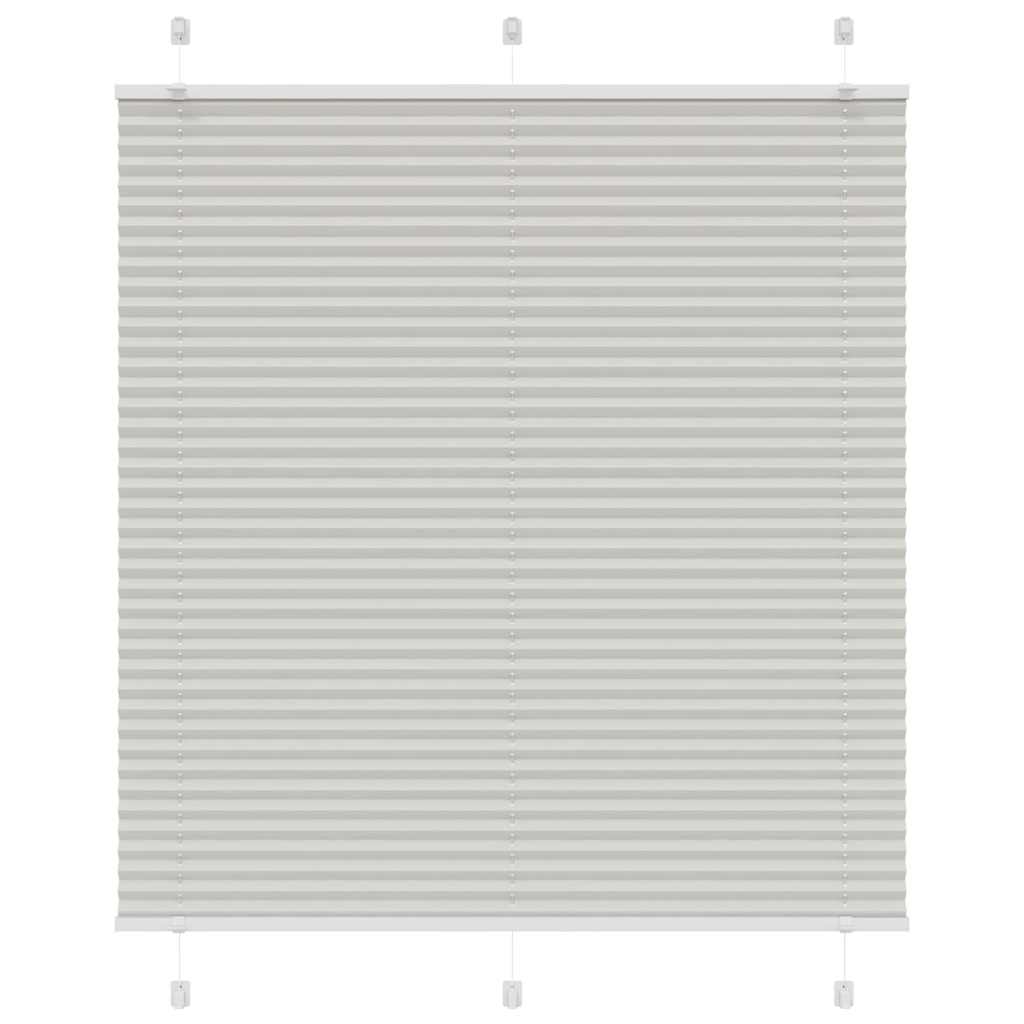 Plissado cego cinzento luz 115x150 cm largura tecido 114,4cm