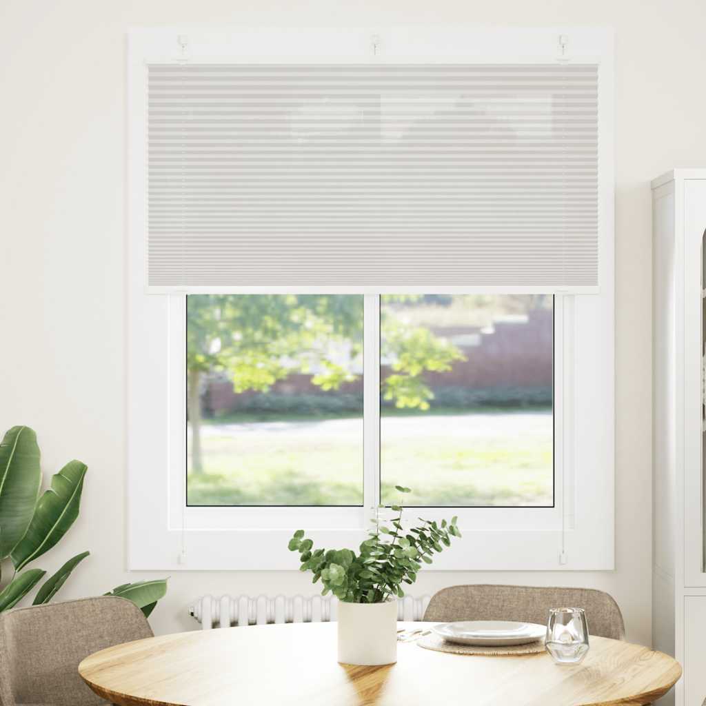 Plissado cego cinzento luz 115x150 cm largura tecido 114,4cm